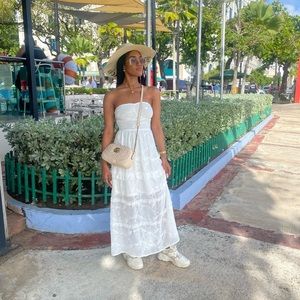 Beautiful white 3 tier maxi dress